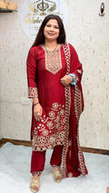 Ishita 3 Piece Maroon Suit - ishita-3-piece-maroon-suit-suit-4-img-1.webp