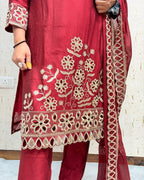Ishita 3 Piece Maroon Suit - ishita-3-piece-maroon-suit-suit-4-img-2.webp