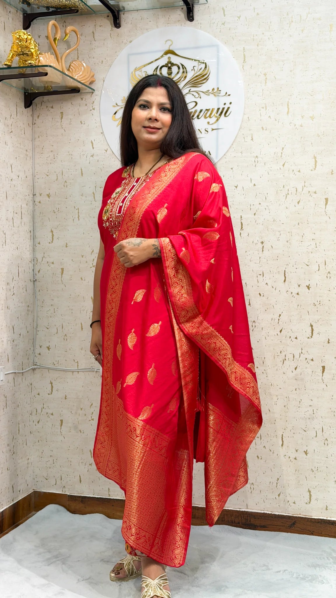 Kavya 3 Piece Crimson Red Suit - kavya-3-piece-crimson-red-suit-suit-2-img-2.webp